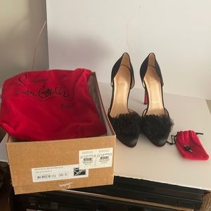 Christian Louboutin satin lace size 36.5 size 6 1/2.